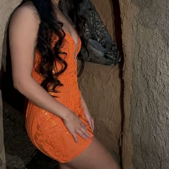 Orange Mini Dress - Picture 1 of 2